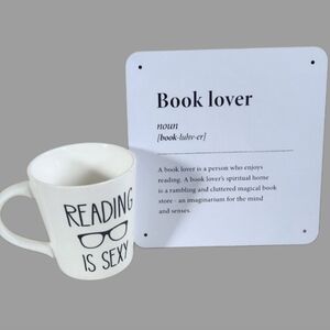 Reading Is Sexy, Mug‎ And Metal Sign Duo